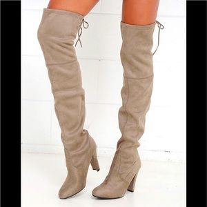 Steve Madden taupe suede over the knee boots